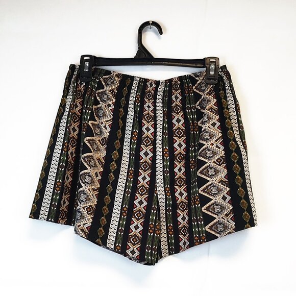 Fun, Lightweight, BOHO Southwestern Print Shorts New Mexico Indigenous Style - Picture 3 of 3